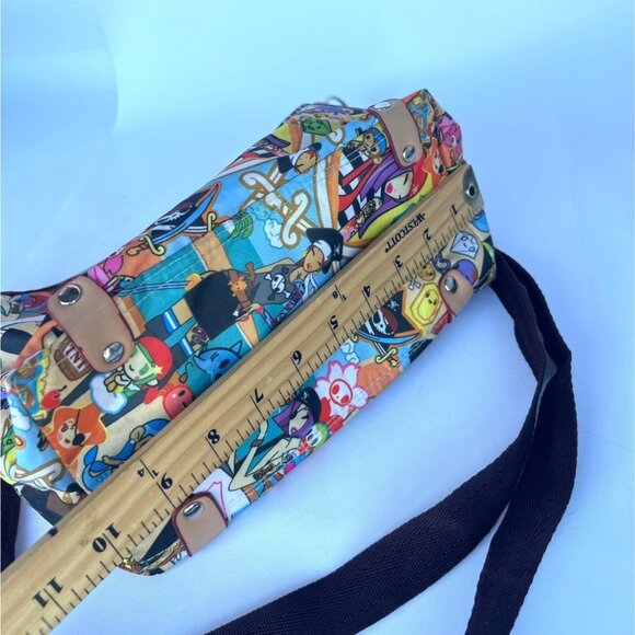 LEEMA Pirate Cartoon Bag Colorful Zipper Asian Cartoons Print Crossbody Purse - Picture 8 of 9